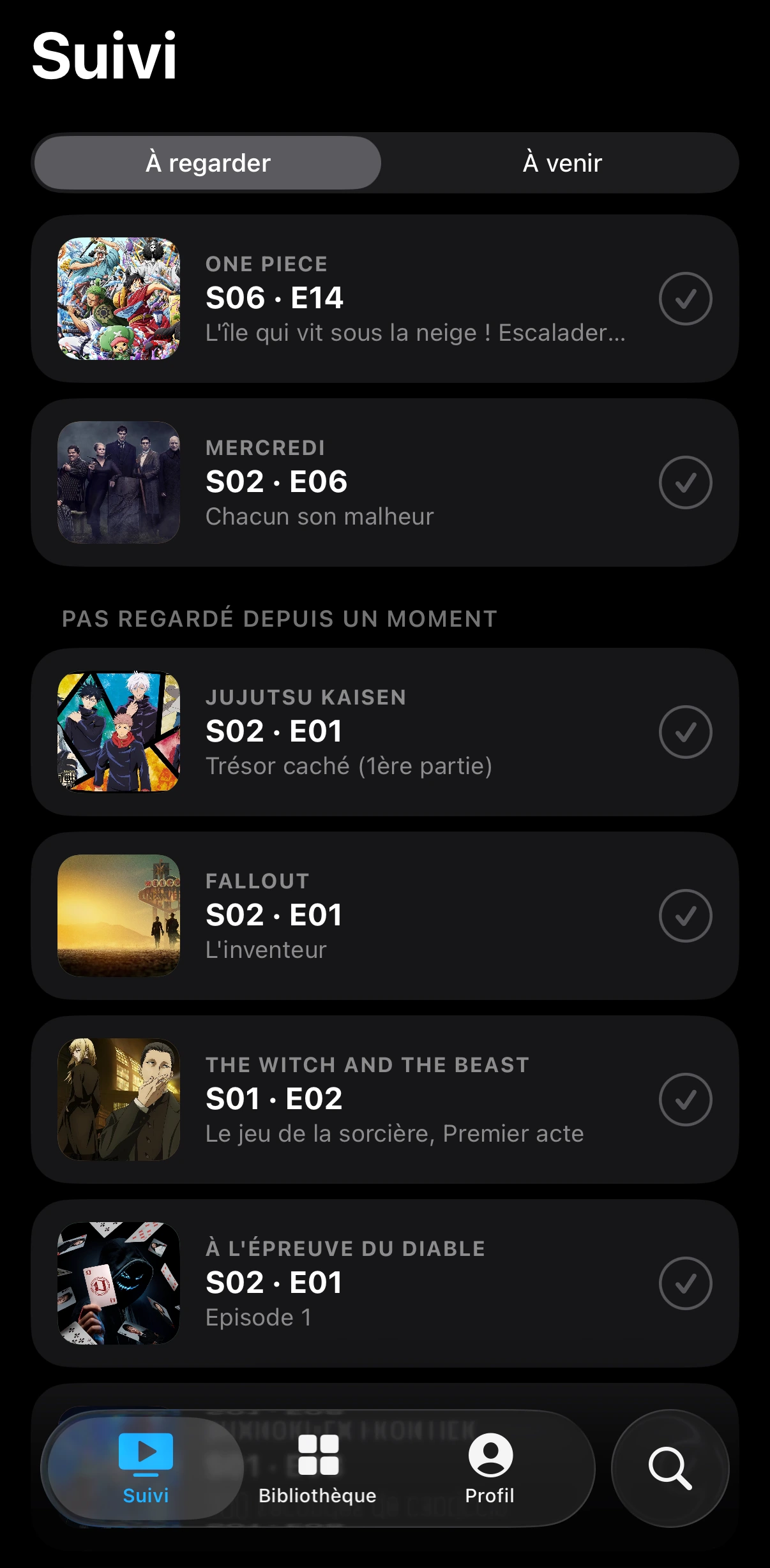 Pledd Up next screen: watch queue and upcoming episodes